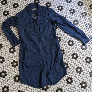 Banana Denim Shirtdress